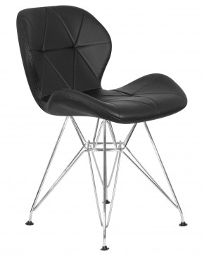 Стул обеденный DOBRIN BUTTERFLY CHROME, ножки хром, цвет чёрный в Североуральске - severouralsk.ok-mebel.com | фото 2