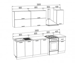 ТЕХНО-3 Кухонный гарнитур 2,0 м Компоновка №2 в Североуральске - severouralsk.ok-mebel.com | фото 2