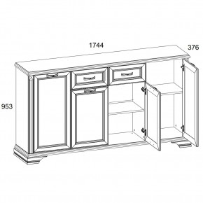 Тумба 4D1S, MONAKO, цвет Сосна винтаж/дуб анкона в Североуральске - severouralsk.ok-mebel.com | фото 2