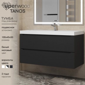 Тумба под раковину Uperwood Tanos 100 см, подвесная, черная матовая в Североуральске - severouralsk.ok-mebel.com | фото 3