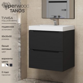 Тумба под раковину Uperwood Tanos 50 см, подвесная, черная матовая в Североуральске - severouralsk.ok-mebel.com | фото 4