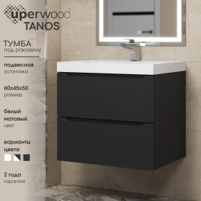 Тумба под раковину Uperwood Tanos 60 см, подвесная, черная матовая в Североуральске - severouralsk.ok-mebel.com | фото 3