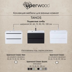 Тумба под раковину Uperwood Tanos 70 см, подвесная, белая/графит в Североуральске - severouralsk.ok-mebel.com | фото 10