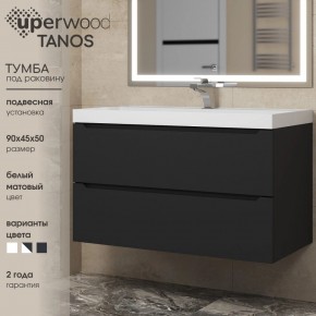 Тумба под раковину Uperwood Tanos 90 см, подвесная, черная матовая в Североуральске - severouralsk.ok-mebel.com | фото 3