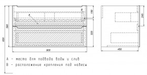 Тумба под раковину Uperwood Tanos 90 см, подвесная, черная матовая в Североуральске - severouralsk.ok-mebel.com | фото 7