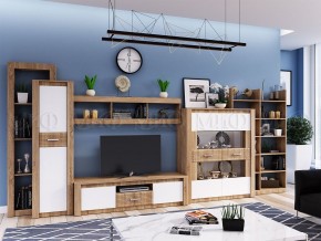 ТЕРРА Тумба Тв (Белый глянец/дуб сонома) в Североуральске - severouralsk.ok-mebel.com | фото 2